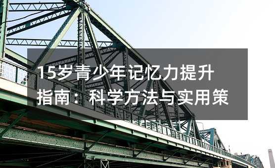 15歲青少年記憶力提升指南:科學(xué)方法與實(shí)用策略
