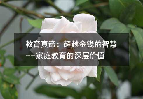 教育真諦:超越金錢的智慧——家庭教育的深層價值