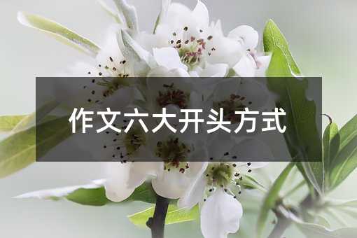 作文六大開頭方式