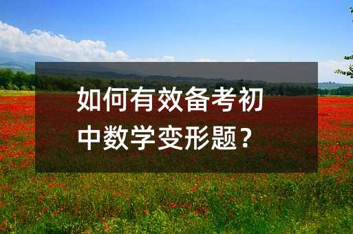 如何有效備考初中數學變形題?