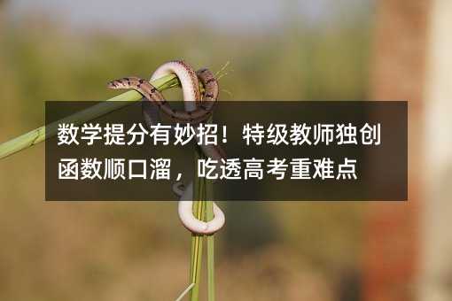 數學提分有妙招!特級教師獨創函數順口溜,吃透高考重難點