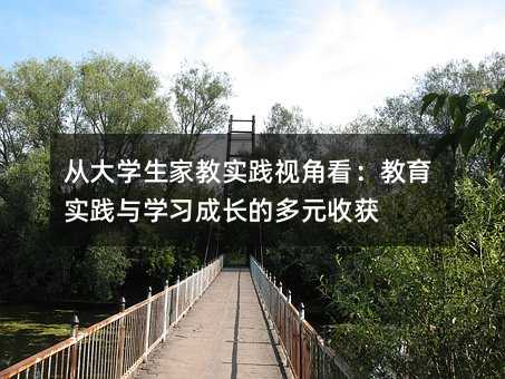 從大學(xué)生家教實(shí)踐視角看:教育實(shí)踐與學(xué)習(xí)成長(zhǎng)的多元收獲