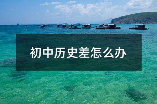 初中歷史差怎么辦