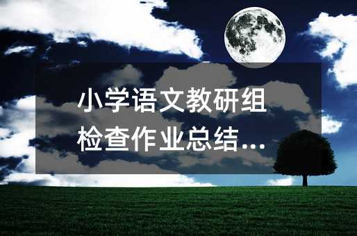 小學語文教研組檢查作業總結范文