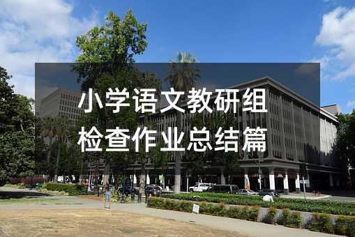 小學語文教研組檢查作業總結篇