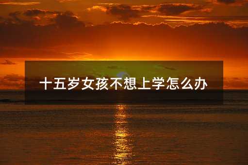 十五歲女孩不想上學怎么辦