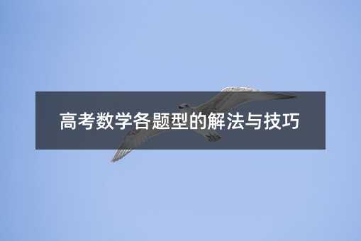 高考數學各題型的解法與技巧