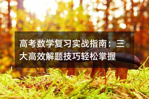 高考數學復習實戰指南:三大高效解題技巧輕松掌握