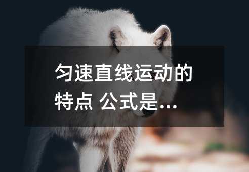 勻速直線運動的特點 公式是什么