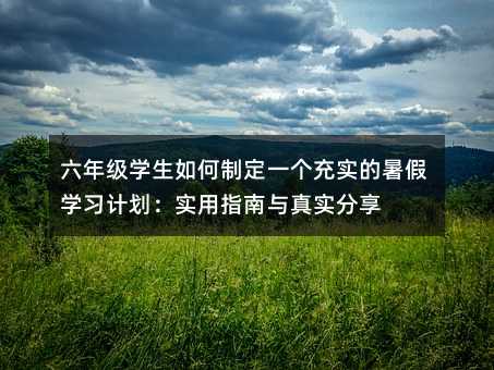 六年級學(xué)生如何制定一個充實的暑假學(xué)習(xí)計劃:實用指南與真實分享