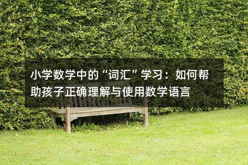 小學數學中的“詞匯”學習:如何幫助孩子正確理解與使用數學語言