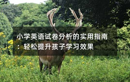 小學英語試卷分析的實用指南:輕松提升孩子學習效果