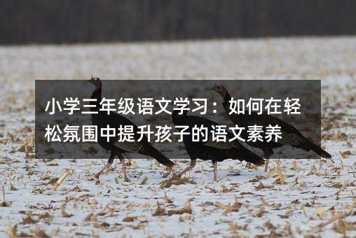 小學三年級語文學習:如何在輕松氛圍中提升孩子的語文素養