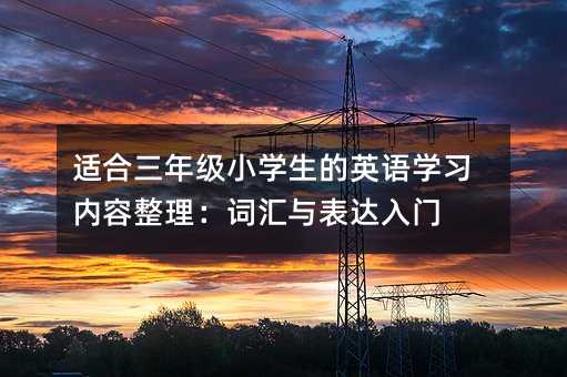 適合三年級小學(xué)生的英語學(xué)習(xí)內(nèi)容整理:詞匯與表達(dá)入門