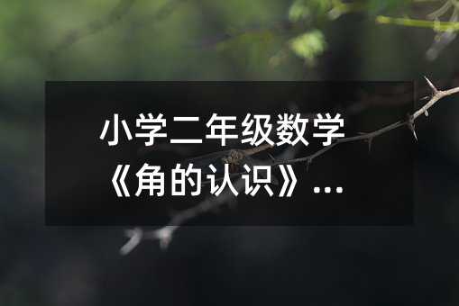 小學二年級數學《角的認識》教案