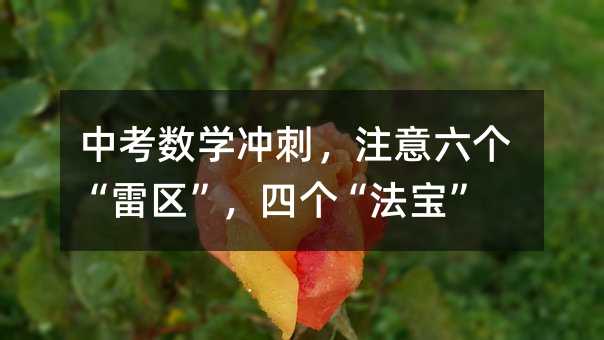 中考數(shù)學(xué)沖刺,注意六個(gè)“雷區(qū)”,四個(gè)“法寶”