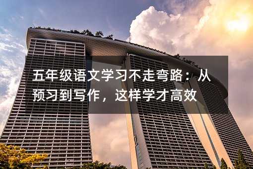 五年級語文學習不走彎路:從預習到寫作,這樣學才高效