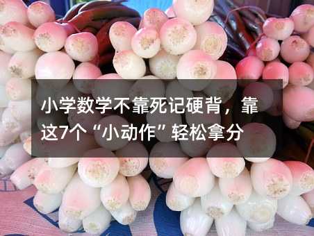 小學數學不靠死記硬背,靠這7個“小動作”輕松拿分