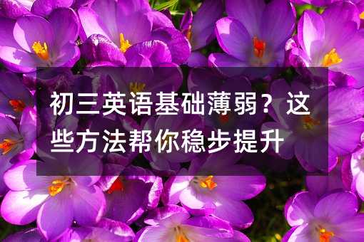 初三英語基礎薄弱?這些方法幫你穩步提升