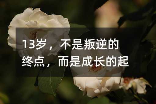 13歲,不是叛逆的終點,而是成長的起點
