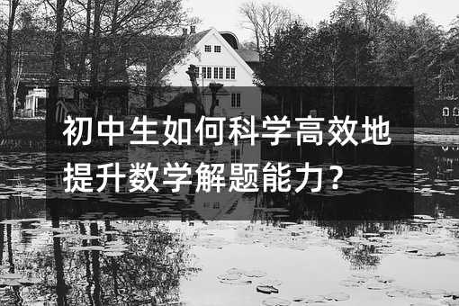 初中生如何科學高效地提升數學解題能力?