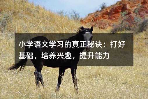 小學語文學習的真正秘訣:打好基礎,培養興趣,提升能力