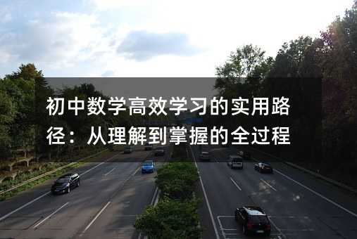 初中數學高效學習的實用路徑:從理解到掌握的全過程