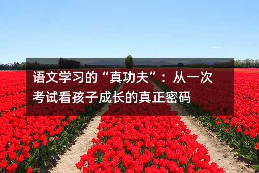 語文學習的“真功夫”:從一次考試看孩子成長的真正密碼