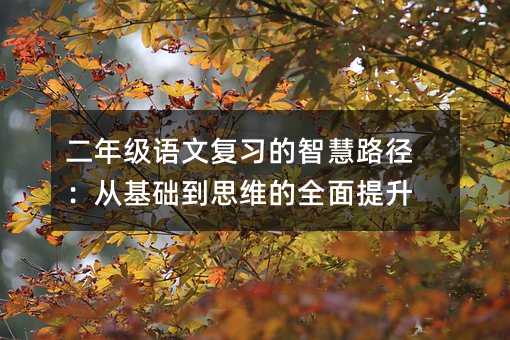 二年級語文復習的智慧路徑:從基礎到思維的全面提升
