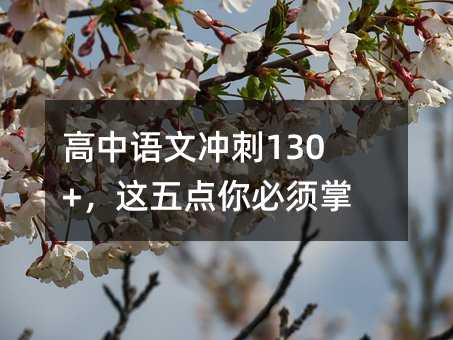 高中語文沖刺130+,這五點你必須掌握!