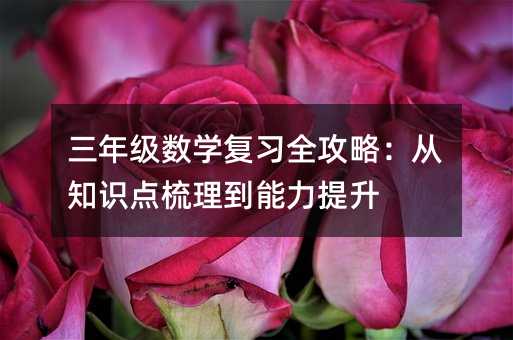三年級數學復習全攻略:從知識點梳理到能力提升