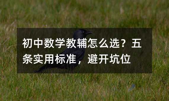 初中數學教輔怎么選?五條實用標準,避開坑位