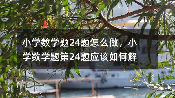 小學(xué)數(shù)學(xué)題24題怎么做,小學(xué)數(shù)學(xué)題第24題應(yīng)該如何解答?