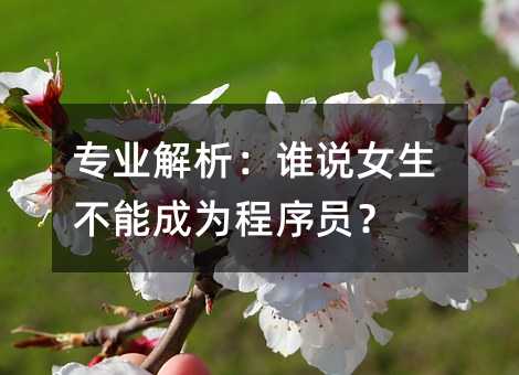 專業解析:誰說女生不能成為程序員?
