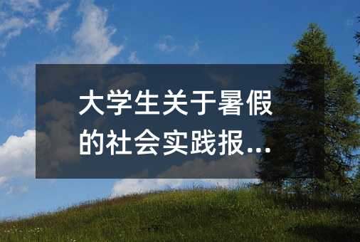 大學(xué)生關(guān)于暑假的社會(huì)實(shí)踐報(bào)告篇
