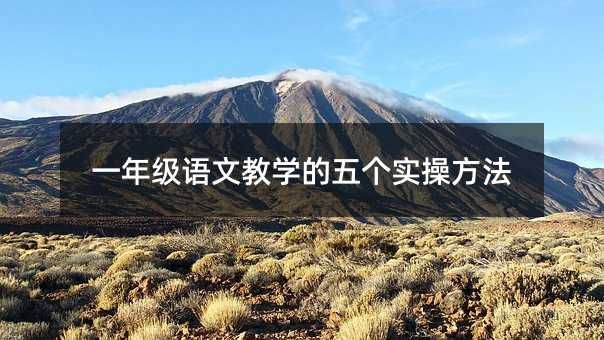 一年級語文教學的五個實操方法