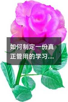 如何制定一份真正管用的學(xué)習(xí)計(jì)劃