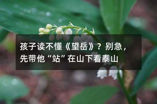 孩子讀不懂《望岳》?別急,先帶他“站”在山下看泰山