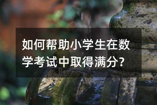 如何幫助小學生在數學考試中取得滿分?