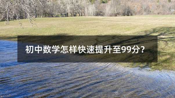 初中數學怎樣快速提升至99分?
