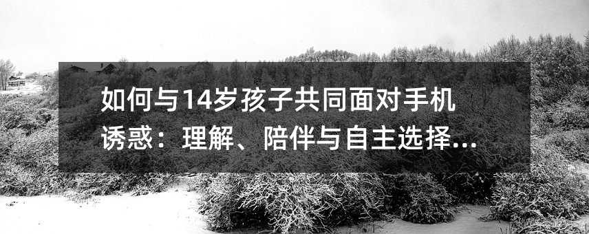 如何與14歲孩子共同面對手機誘惑:理解、陪伴與自主選擇的路徑