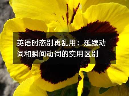 英語時態(tài)別再亂用:延續(xù)動詞和瞬間動詞的實用區(qū)別