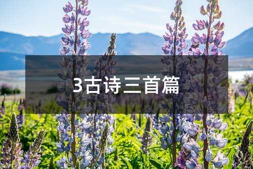 3古詩三首篇
