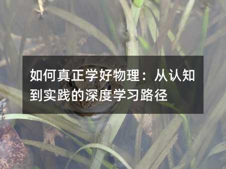 如何真正學好物理:從認知到實踐的深度學習路徑