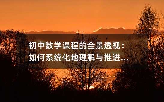 初中數(shù)學(xué)課程的全景透視:如何系統(tǒng)化地理解與推進學(xué)習