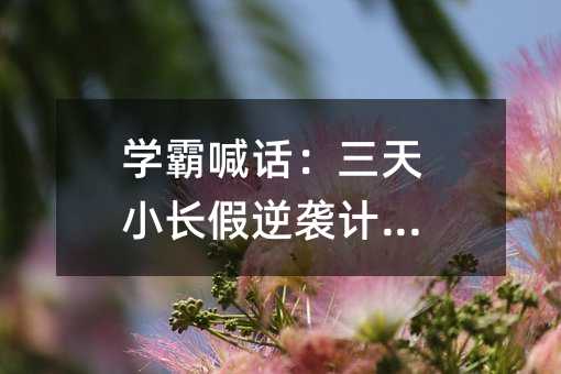 學霸喊話:三天小長假逆襲計劃表