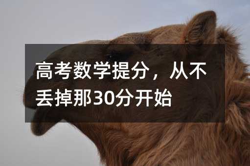 高考數(shù)學(xué)提分,從不丟掉那30分開(kāi)始