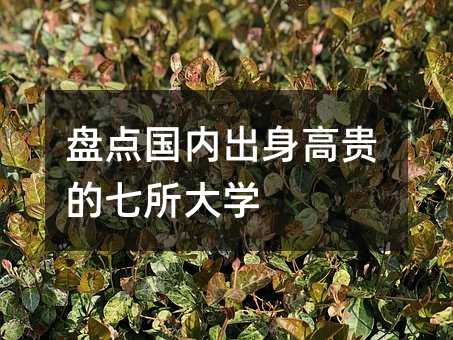 盤點國內出身高貴的七所大學