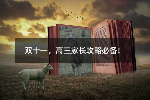 雙十一,高三家長攻略必備!