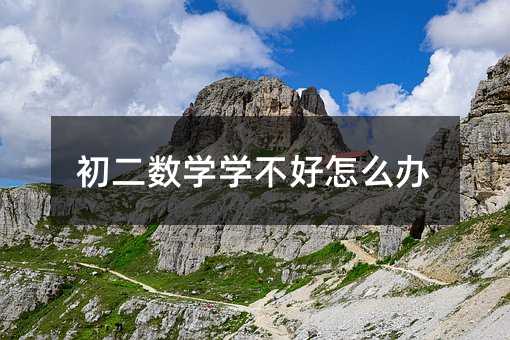 初二數學學不好怎么辦